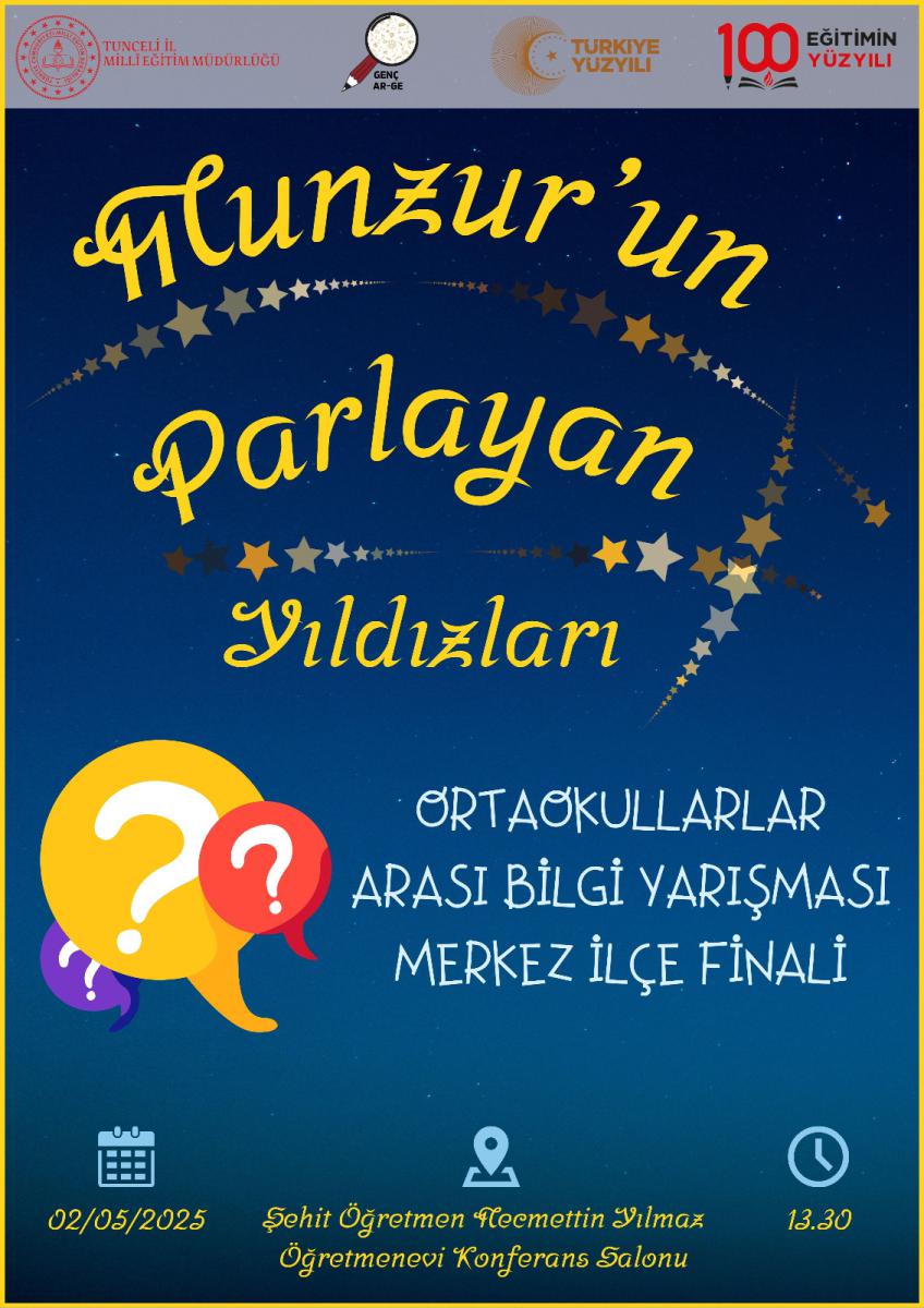 "Munzur'un Parlayan" Yıldızları Bilgi Yarışması