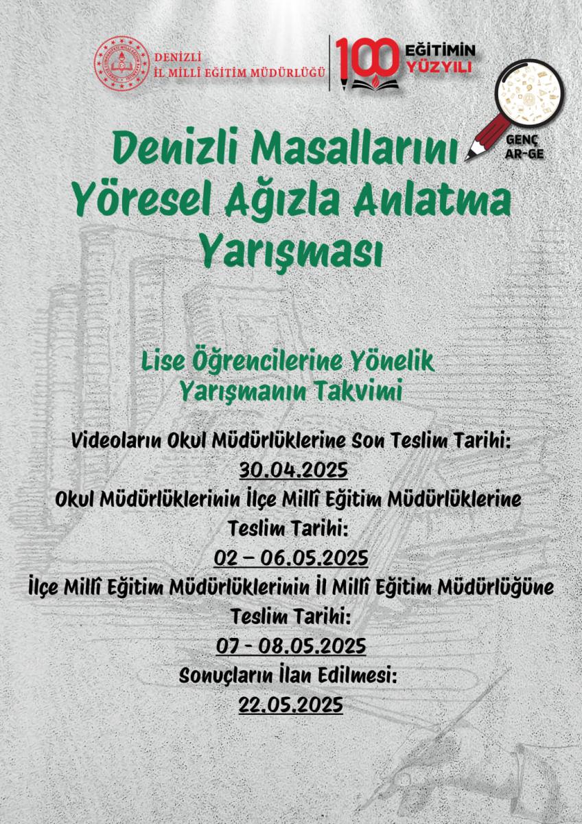 Denizli Masallarını Yöresel Ağızla Anlatma Yarışması