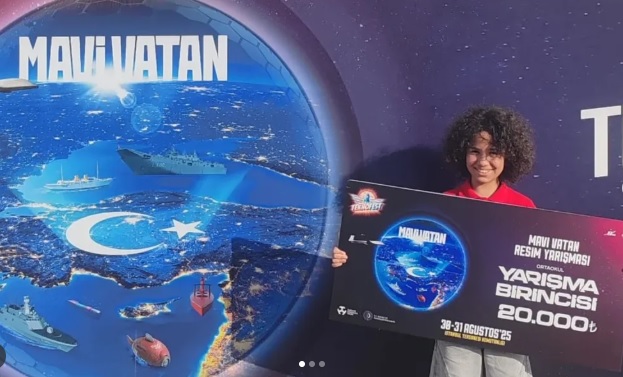 Öğrencimiz Roni TEKİN'den Teknofest Mavi Vatan resim yarışması Türkiye Birinciliği.